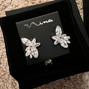 Nina Lisbon Floral CZ Stud Earrings